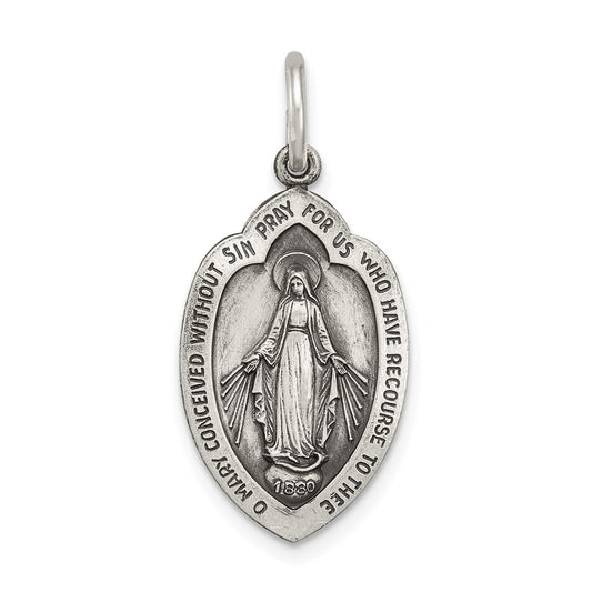 Sterling Silver Antiqued Miraculous Medal QC5505