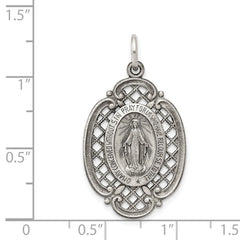 Sterling Silver Antiqued Miraculous Medal QC5508