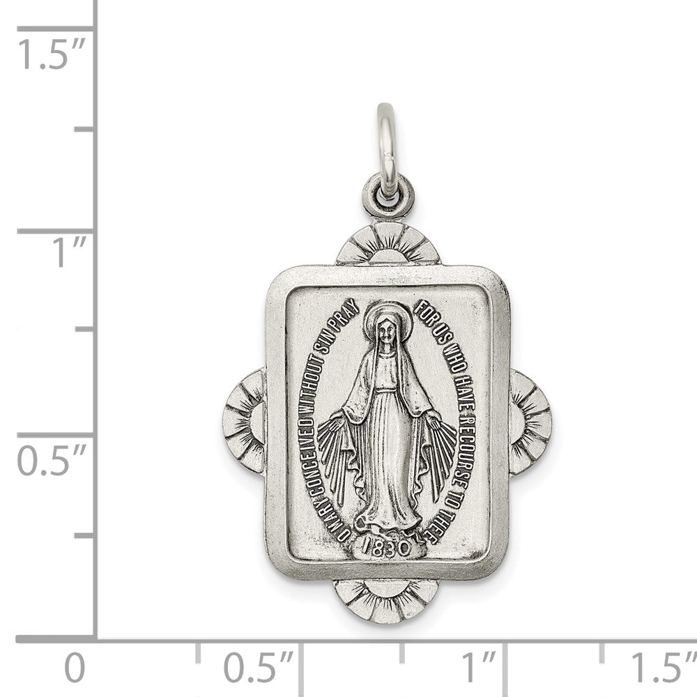 Sterling Silver Antiqued Miraculous Medal QC5510