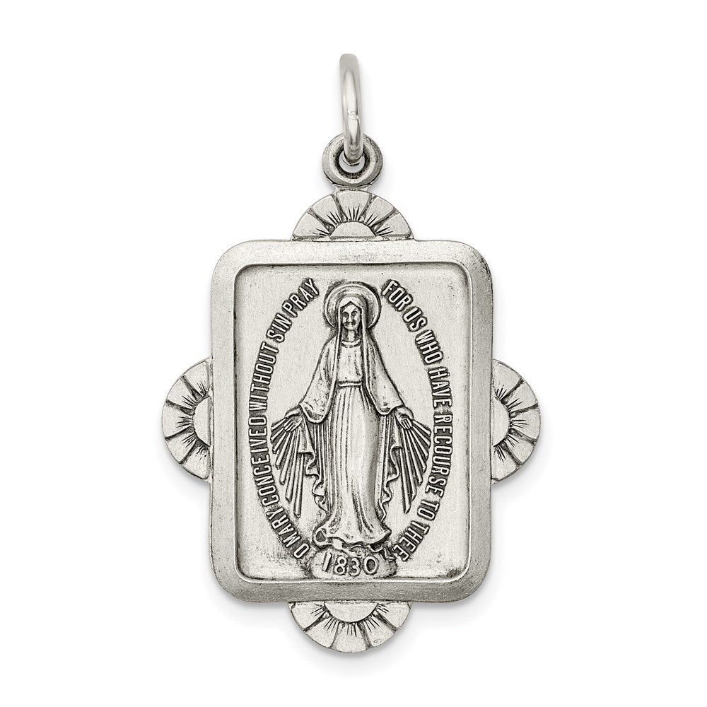 Sterling Silver Antiqued Miraculous Medal QC5510