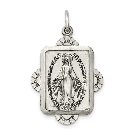 Sterling Silver Antiqued Miraculous Medal QC5510