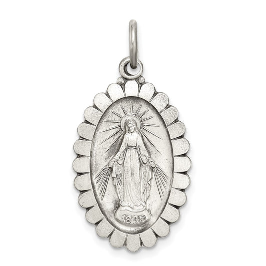 Sterling Silver Antiqued Miraculous Medal QC5511