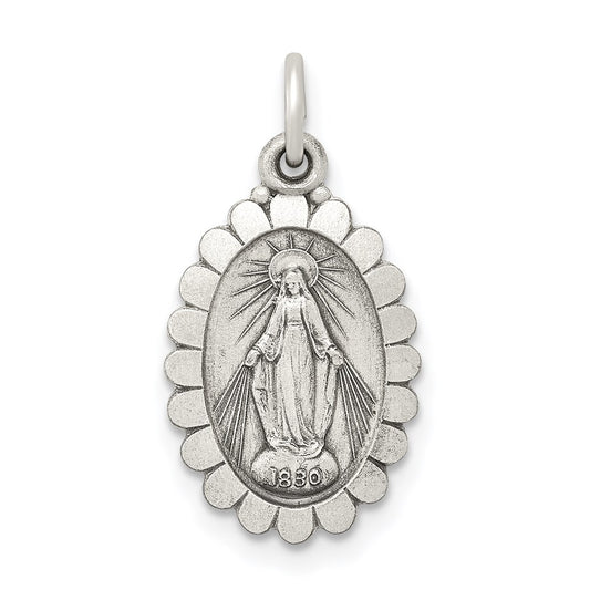 Sterling Silver Antiqued Miraculous Medal QC5512