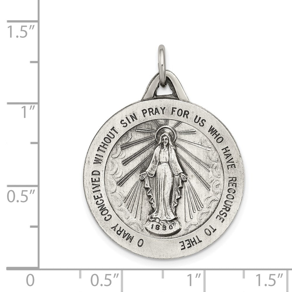 Sterling Silver Antiqued Miraculous Medal QC5519