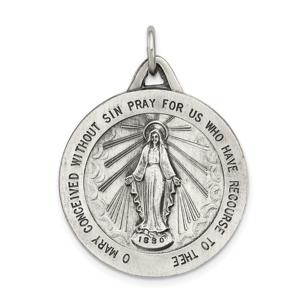 Sterling Silver Antiqued Miraculous Medal QC5519