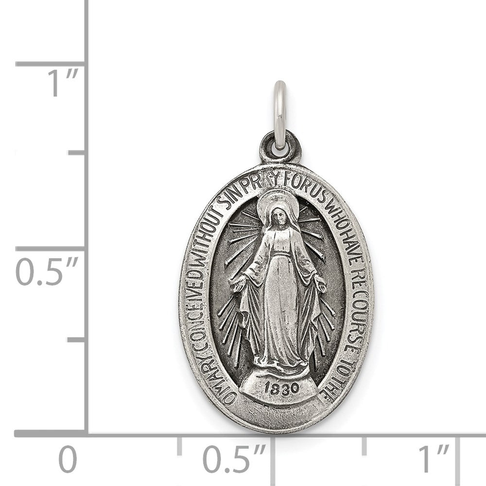 Sterling Silver Antiqued Miraculous Medal QC5521