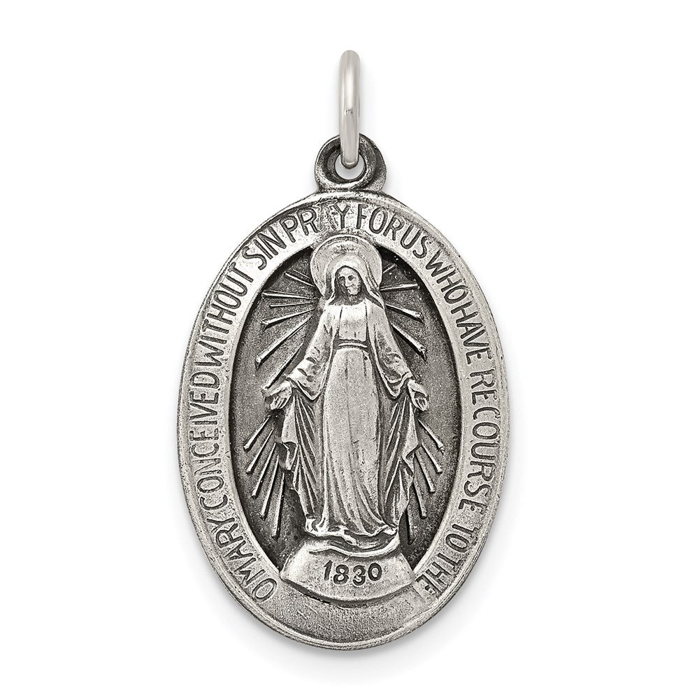 Sterling Silver Antiqued Miraculous Medal QC5521