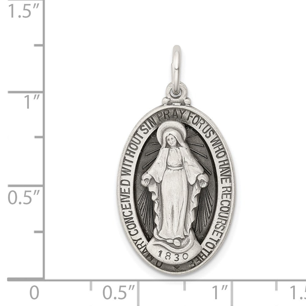 Sterling Silver Antiqued Miraculous Medal QC5523