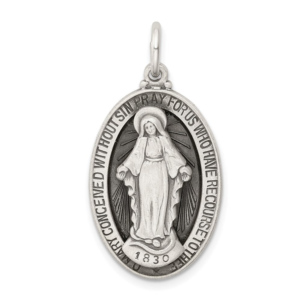 Sterling Silver Antiqued Miraculous Medal QC5523