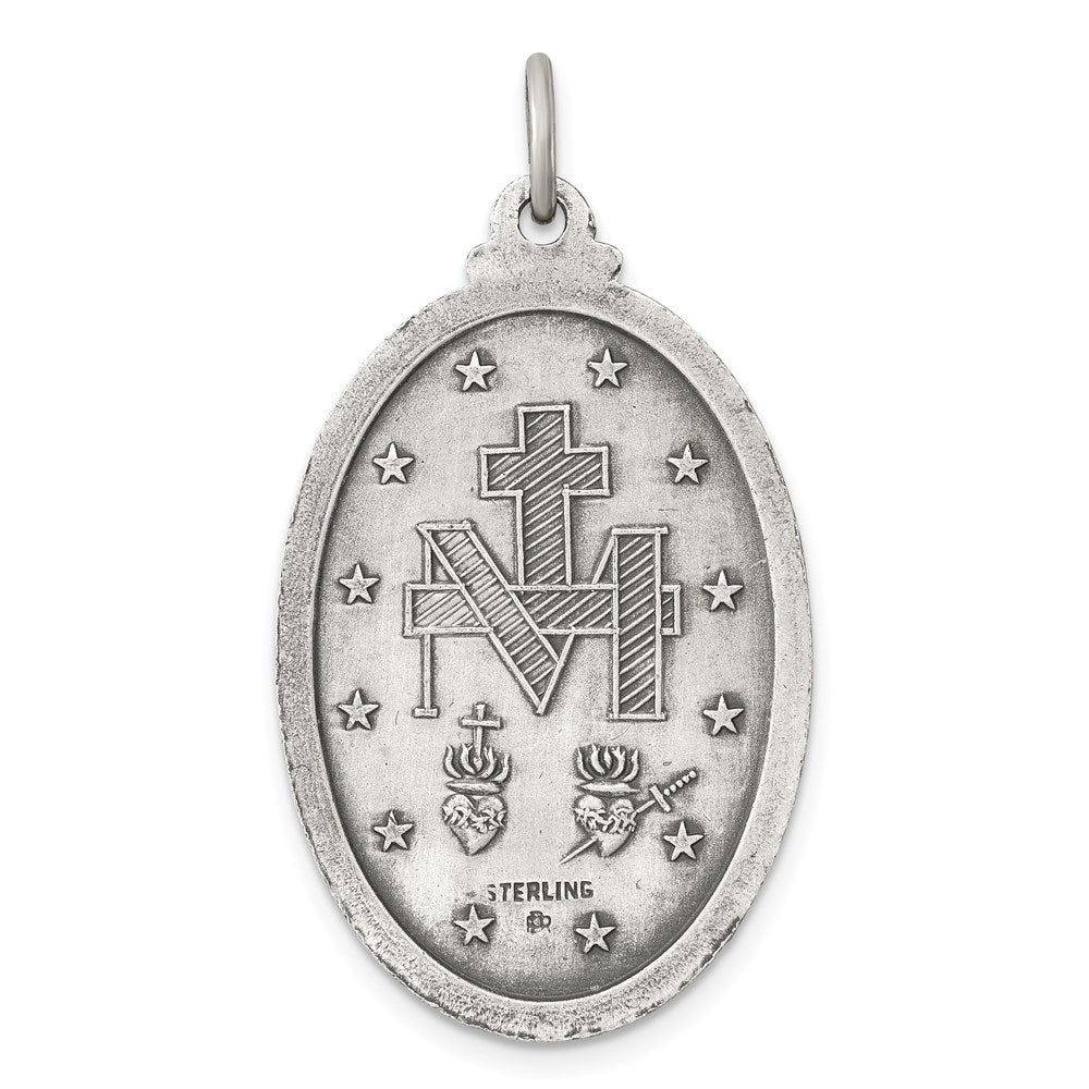 Sterling Silver Antiqued Miraculous Medal QC5524