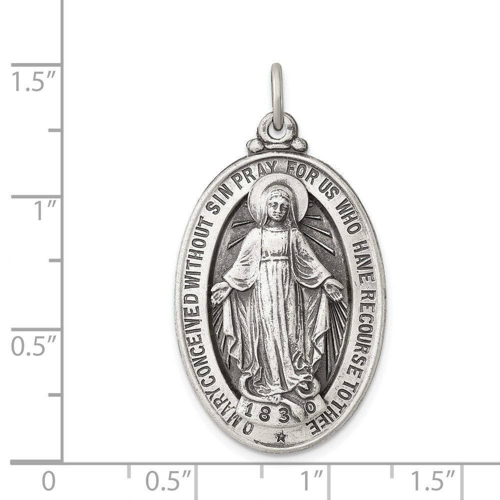 Sterling Silver Antiqued Miraculous Medal QC5524