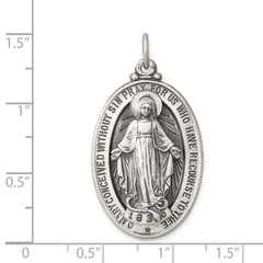Sterling Silver Antiqued Miraculous Medal QC5524