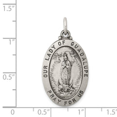 Sterling Silver Antiqued Our Lady of Guadalupe Medal QC5567