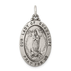 Sterling Silver Antiqued Our Lady of Guadalupe Medal QC5567