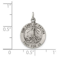 Sterling Silver Antiqued Our Lady of Fatima Medal QC5580