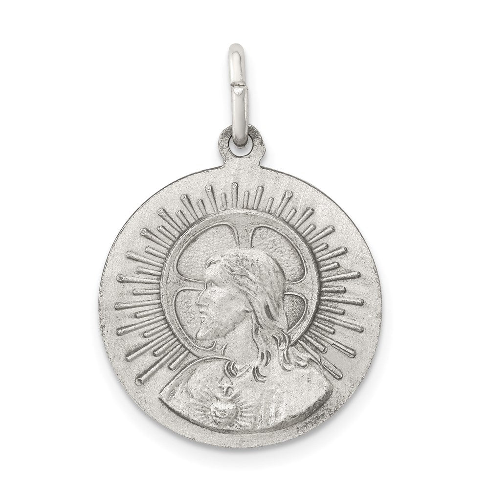 Sterling Silver Antiqued Matka Boska Medal QC5582