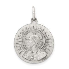Sterling Silver Antiqued Matka Boska Medal QC5582