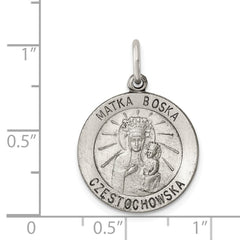Sterling Silver Antiqued Matka Boska Medal QC5582