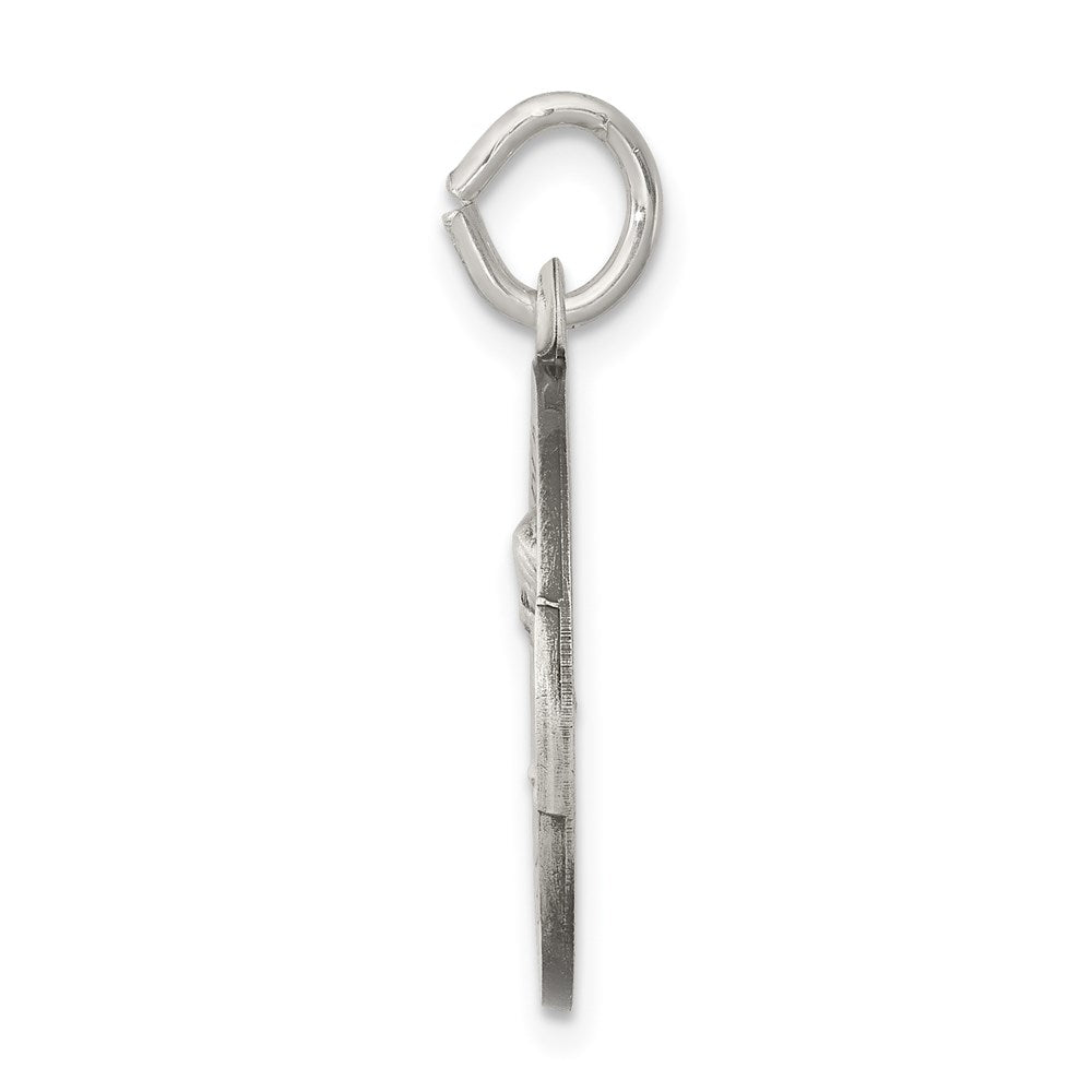 Sterling Silver Antiqued Sacred Heart of Mary Medal QC5586