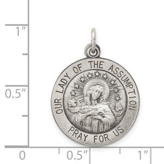 Sterling Silver Antiqued Our Lady of the Assumption Medal QC5587