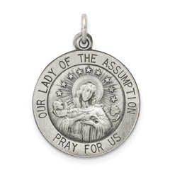 Sterling Silver Antiqued Our Lady of the Assumption Medal QC5587