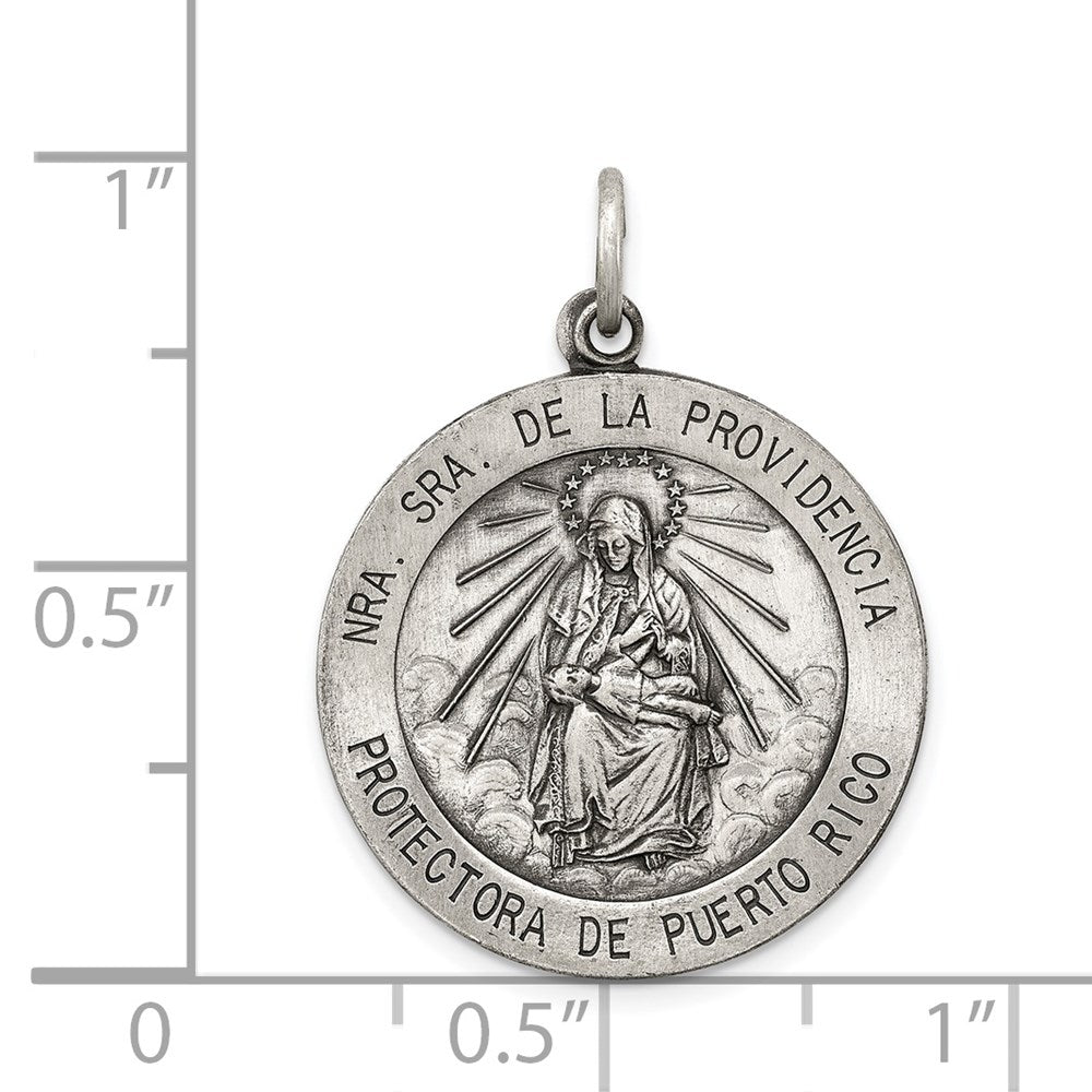 Sterling Silver Antiqued De La Providencia Medal QC5589