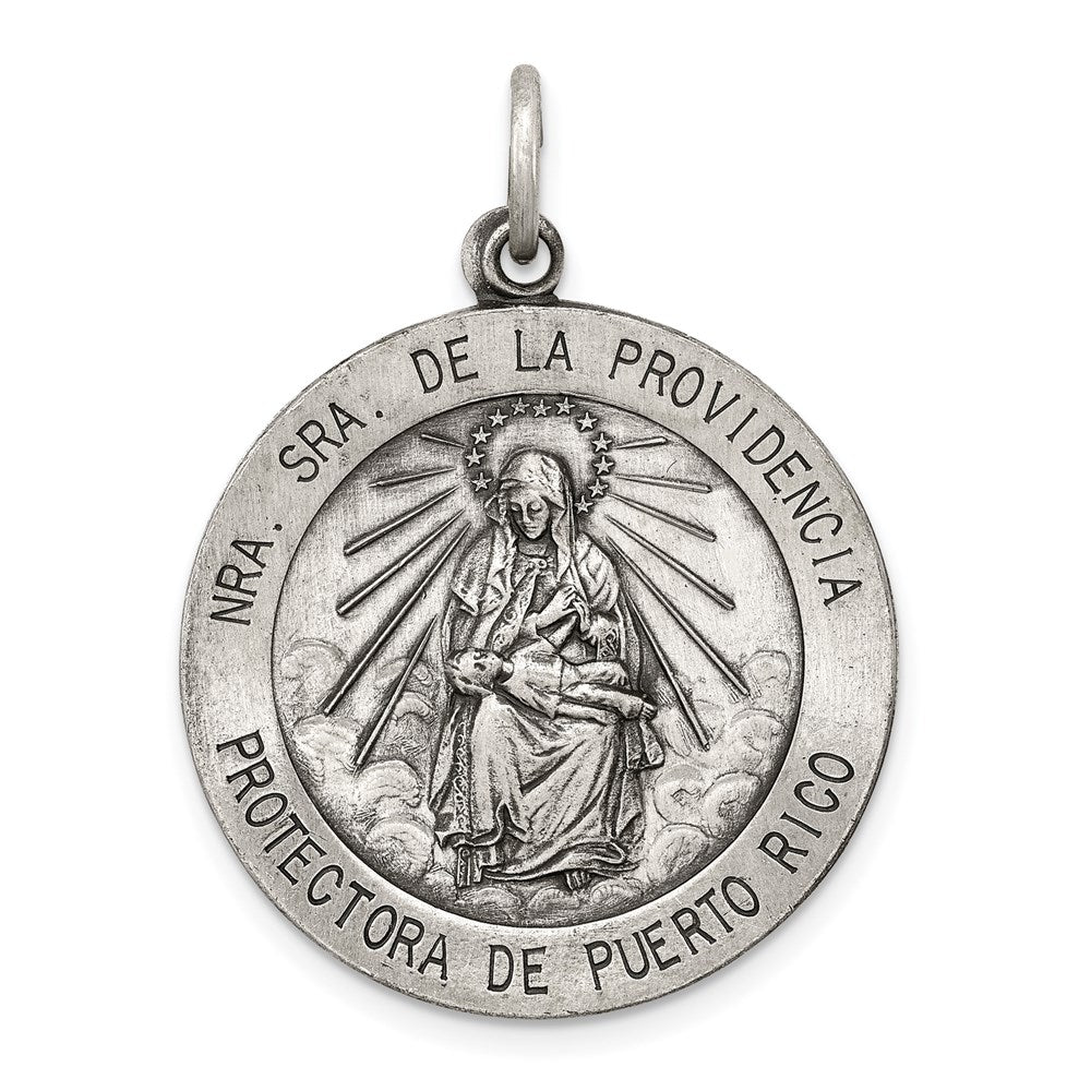 Sterling Silver Antiqued De La Providencia Medal QC5589