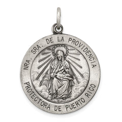 Sterling Silver Antiqued De La Providencia Medal QC5589