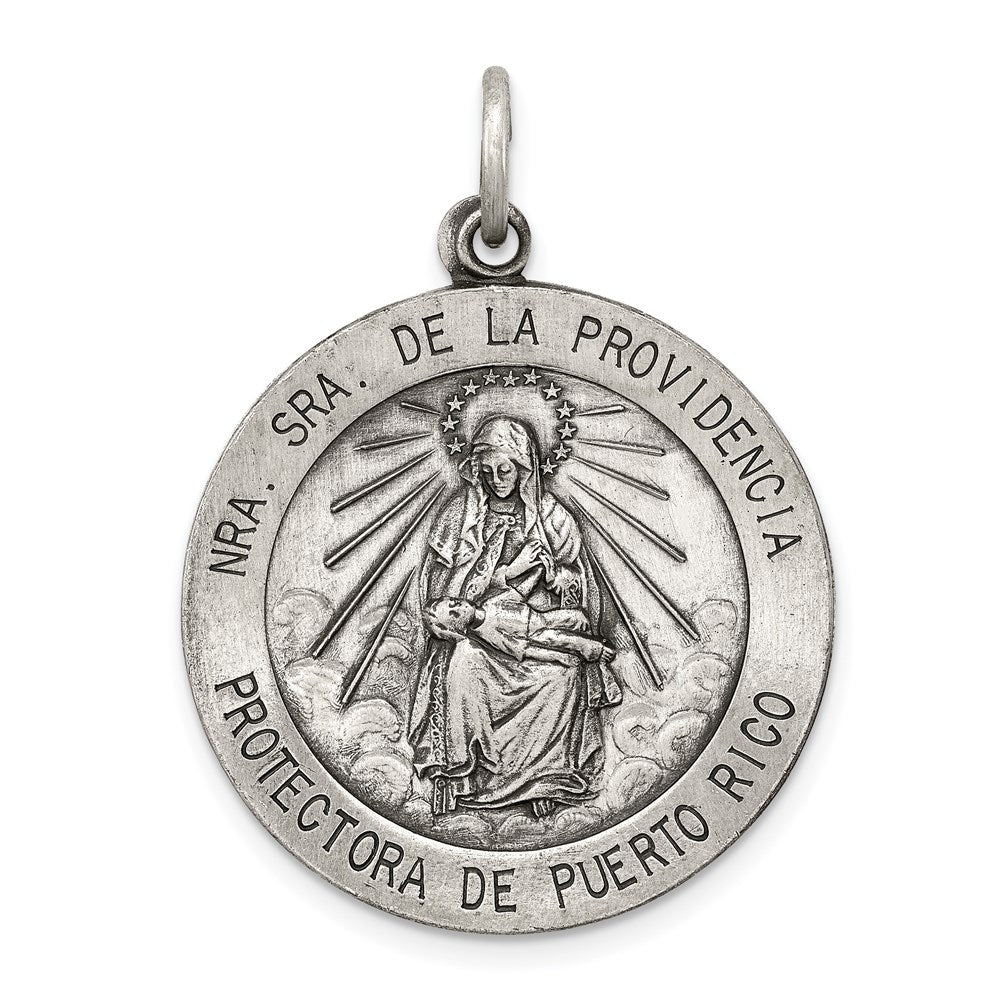 Sterling Silver Antiqued De La Providencia Medal QC5590