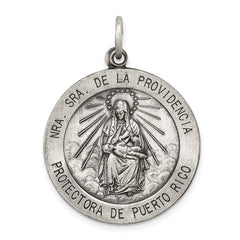 Sterling Silver Antiqued De La Providencia Medal QC5590