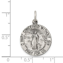 Sterling Silver Antiqued Blessed Mother Medal QC5591