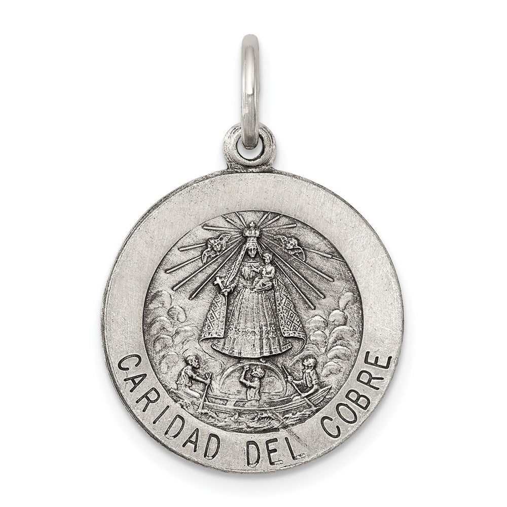 Sterling Silver Antiqued Caridad del Cobre Medal QC5593