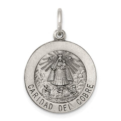 Sterling Silver Antiqued Caridad del Cobre Medal QC5593