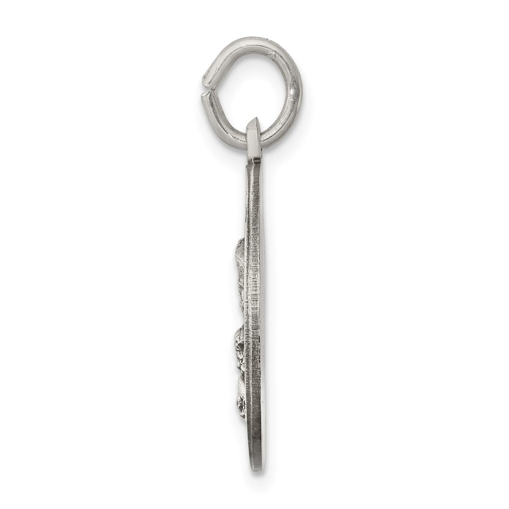 Sterling Silver Antiqued Lady Of Montserrate Medal QC5594