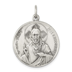 Sterling Silver Antiqued Our Lady of the Holy Scapular Medal QC5595