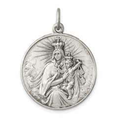 Sterling Silver Antiqued Our Lady of the Holy Scapular Medal QC5595