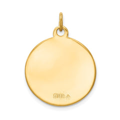 Sterling Silver Rhodium-plated & 18k plated Epoxy St. Christopher Charm QC5604