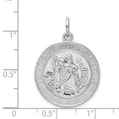 Sterling Silver Rhodium-plated Saint Christopher Medal QC5605