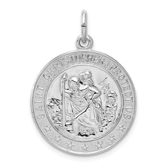 Sterling Silver Rhodium-plated Saint Christopher Medal QC5605