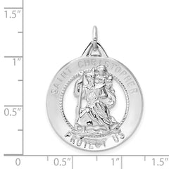 Sterling Silver Rhodium-plated St. Christopher Medal QC5607