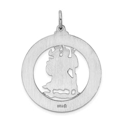 Sterling Silver Rhodium-plated Saint Christopher Medal QC5608