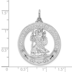 Sterling Silver Rhodium-plated Saint Christopher Medal QC5608