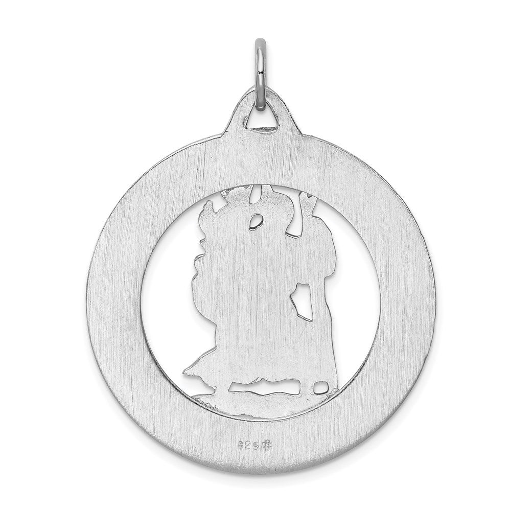Sterling Silver Rhodium-plated Saint Christopher Medal QC5609