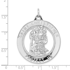 Sterling Silver Rhodium-plated Saint Christopher Medal QC5609