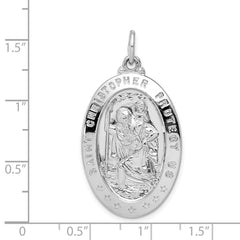 Sterling Silver Rhodium-plated Saint Christopher Medal QC5620