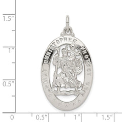 Sterling Silver Rhodium-plated Saint Christopher Medal QC5621