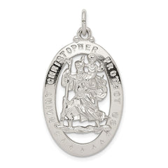 Sterling Silver Rhodium-plated Saint Christopher Medal QC5621