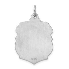 Sterling Silver Rhodium-plated Saint Michael Badge Medal QC5624