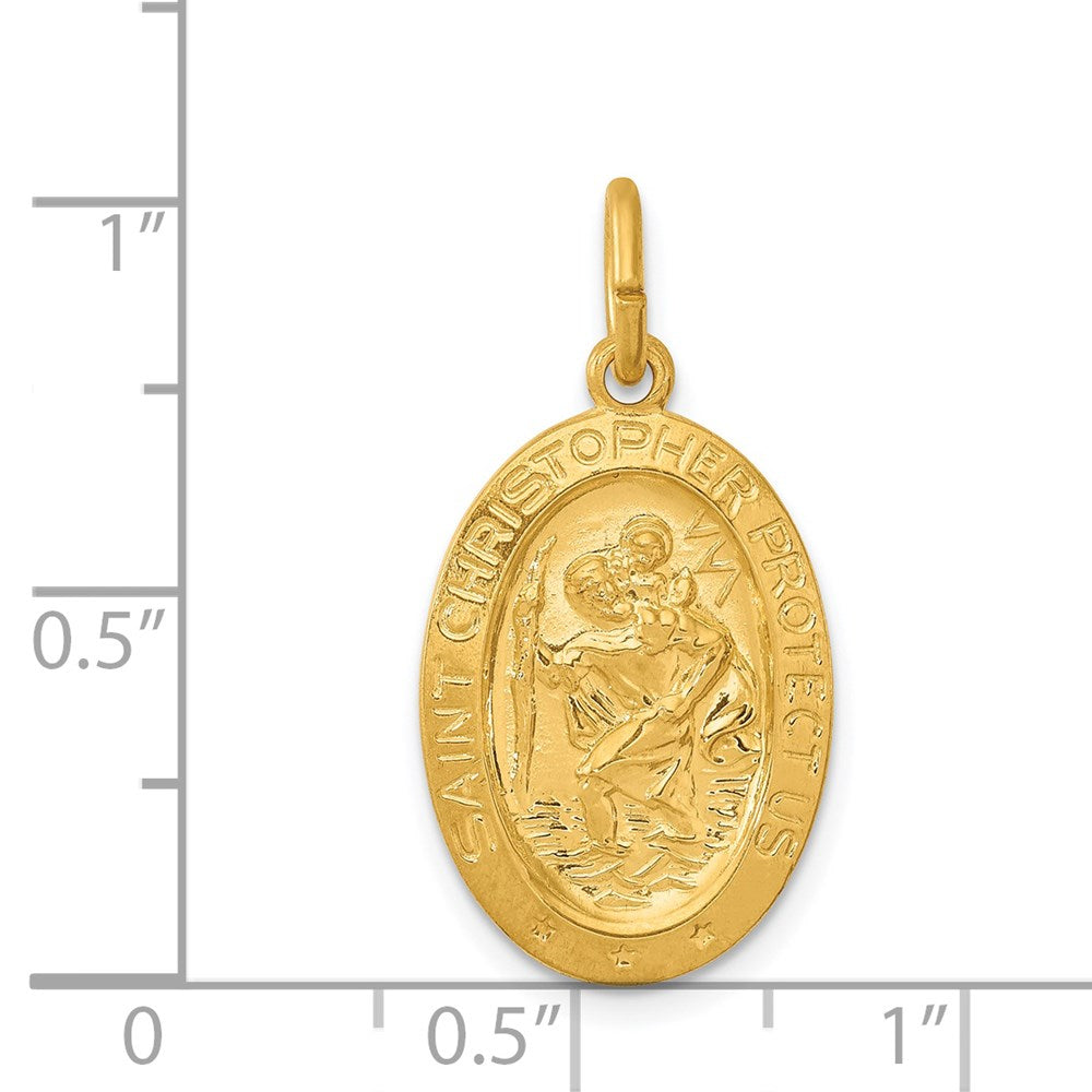 24k Gold-plated Sterling Silver Saint Christopher Medal QC5625