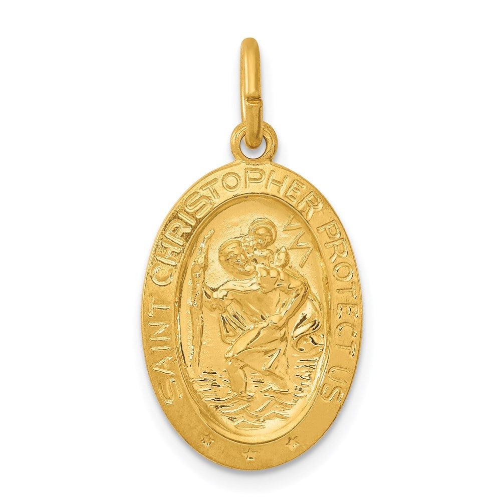 24k Gold-plated Sterling Silver Saint Christopher Medal QC5625